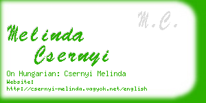 melinda csernyi business card